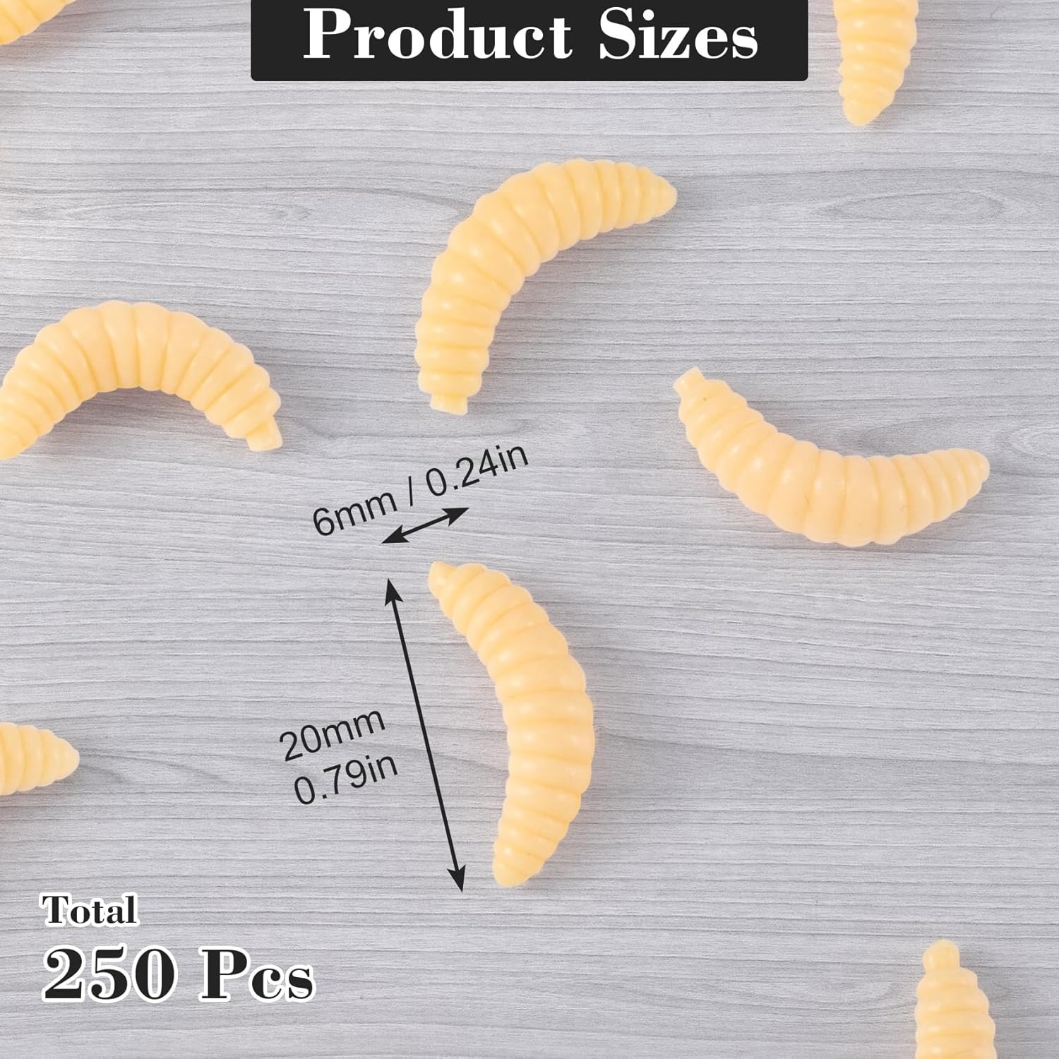 Picture of Grape Bug Maggot Worm Native 50pcs Set Creamy Color Glow in the Dark Clear Black Bass Trout Chin Yamame Area Management Fishing Rivers Stream Black Bass Fishing Bass Fishing Lake Dam Bluegill Carp