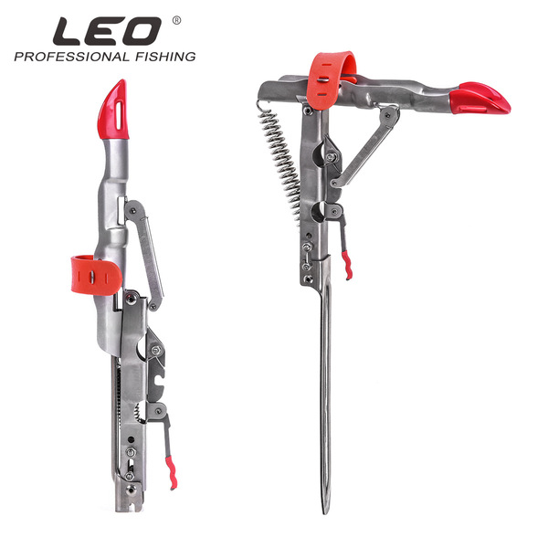 Picture of Leo the fourth generation automatic pole lifting bracket Fishing Rod mount Stainless Steel Rod Stand for Ground Support Brackets, Adjustable Fish Rod Holders for Bank Ground Fishing
