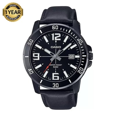 Picture of Casio Enticer Date Black Belt Watch MTP-VD01BL-1BVUDF