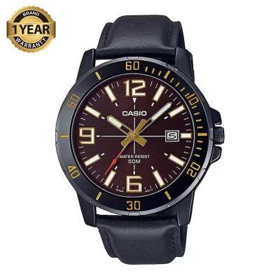 Picture of Casio Enticer Date Black Belt Watch MTP-VD01BL-5BVUDF