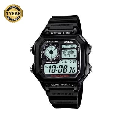 Picture of Casio World Time Illuminator Resin Belt Watch AE-1200WH-1AVDF