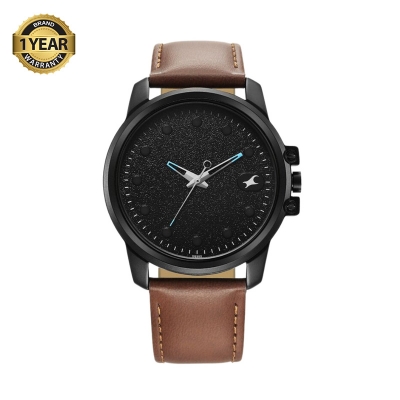 Picture of Fastrack 3314NL01F Pulse Analog Black Dial Leather Watch for Guys 