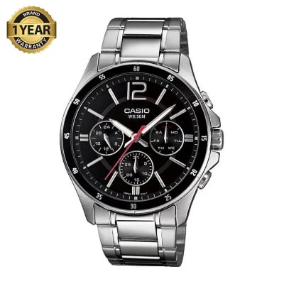 Picture of Casio Enticer Multifunction Silver Chain Watch MTP-1374D-1AVDF