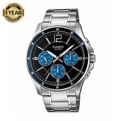 Picture of Casio Enticer Multifunction Silver Chain Watch MTP-1374D-2AVDF