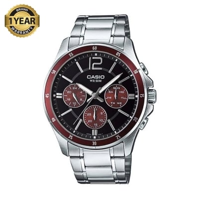 Picture of Casio Enticer Multifunction Silver Chain Watch MTP-1374D-5AVDF