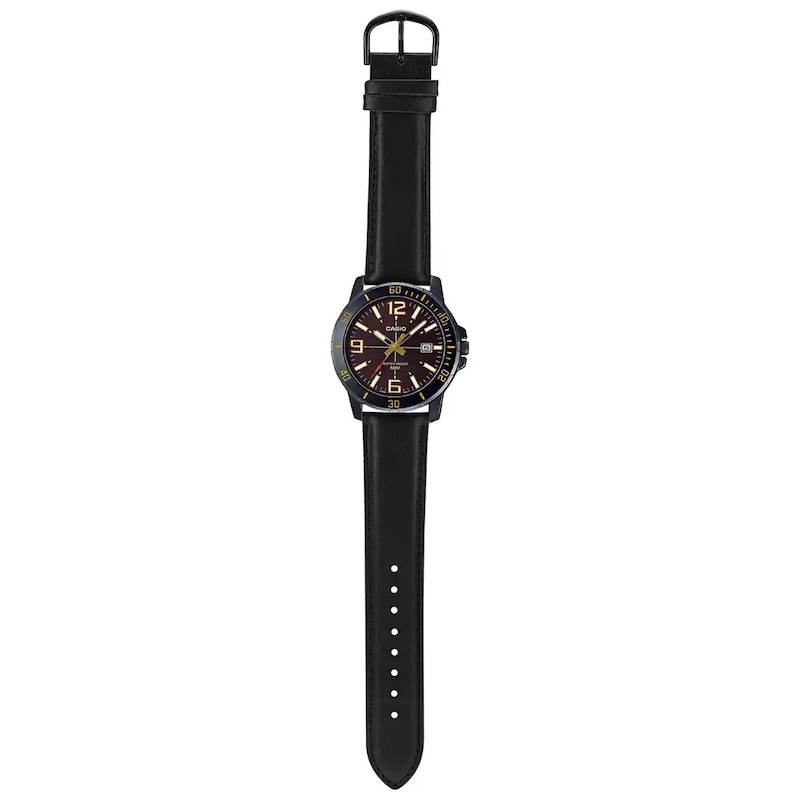Picture of Casio Enticer Date Black Belt Watch MTP-VD01BL-5BVUDF