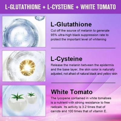 Picture of 30pcs or 60 pcs GEN.CELL White Tomato Glutathione Capsules for Skin Whitening Brightening Anti-aging Anti-oxidation Body Sculpting Weight Loss