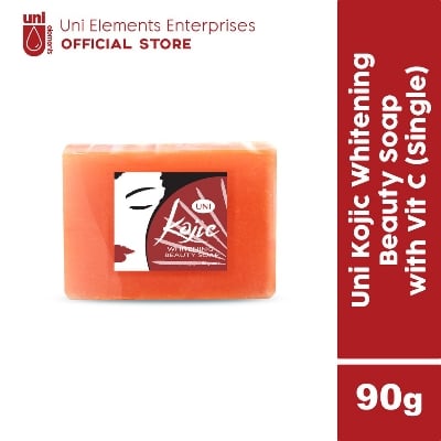 Picture of Kojic Whitening Soap with Vitamin C permanent whitening (Men & Women) face and body soap for instant result of popular Philippine's Uni brand 90 gm,  Lightening, Instant whitening, tan removal, pigmentation reducing soap bar