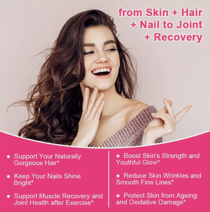 Picture of 30 or 60 capsules of GEN.CELL Glutathione Collagen for Youthful skin, nail and hair