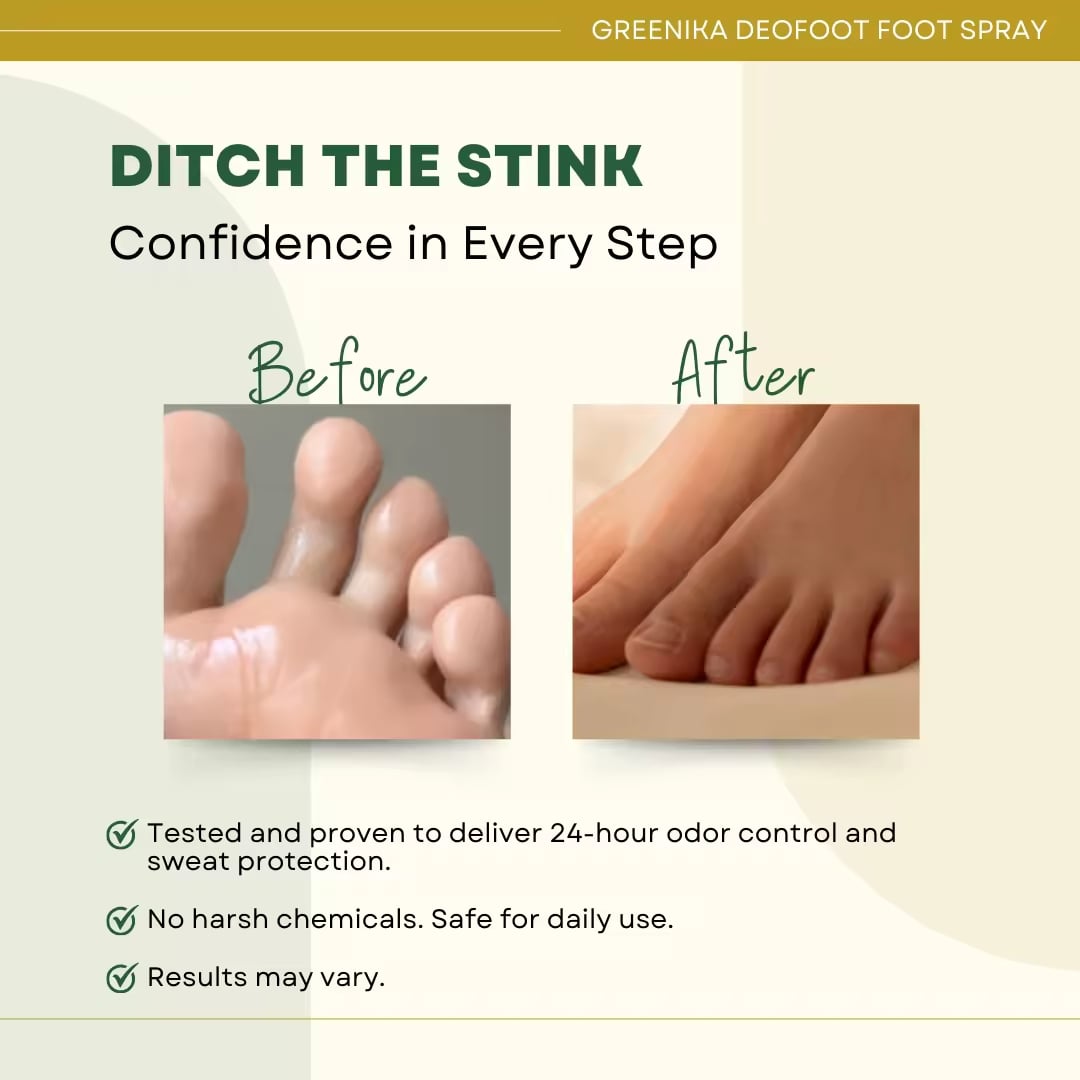 Picture of 1 pc 50ml Greenika DeoFoot  Anti Perspirant Shoe Deodorizer Spray Anti Perspirant Deo Spray Foot Spray Anti Odor Men Foot Deodorant Spray with Tawas Deodorant Whitening