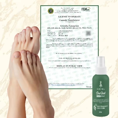 Picture of 1 pc 50ml Greenika DeoFoot  Anti Perspirant Shoe Deodorizer Spray Anti Perspirant Deo Spray Foot Spray Anti Odor Men Foot Deodorant Spray with Tawas Deodorant Whitening