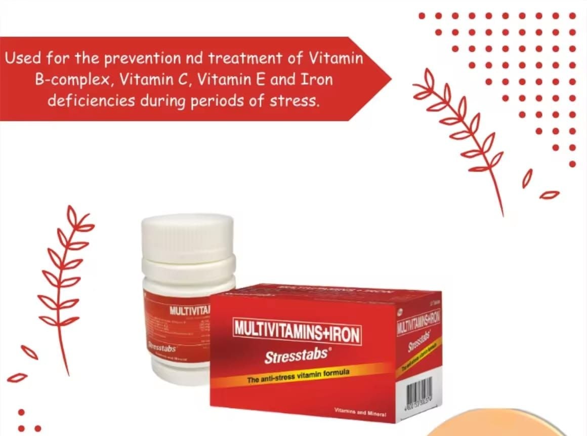 Picture of Stresstabs Multivitamins + Iron 30s Fights Stress, Restores Mental Focus; Maintains Healthy Skin