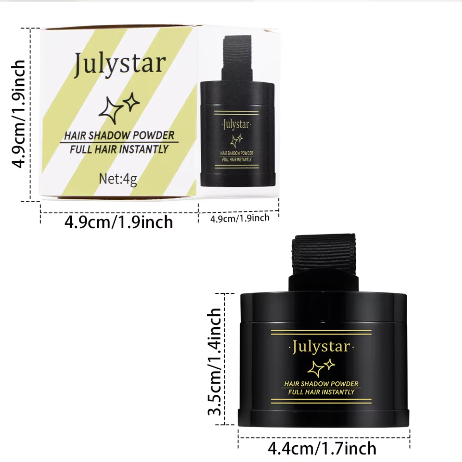 Picture of July Star Hairline Shadow Powder 4GM for Hair Line Modification and Repair, Hair Shadow Trimming Powder, Very Easy to Apply and Effective for 24 Hrs