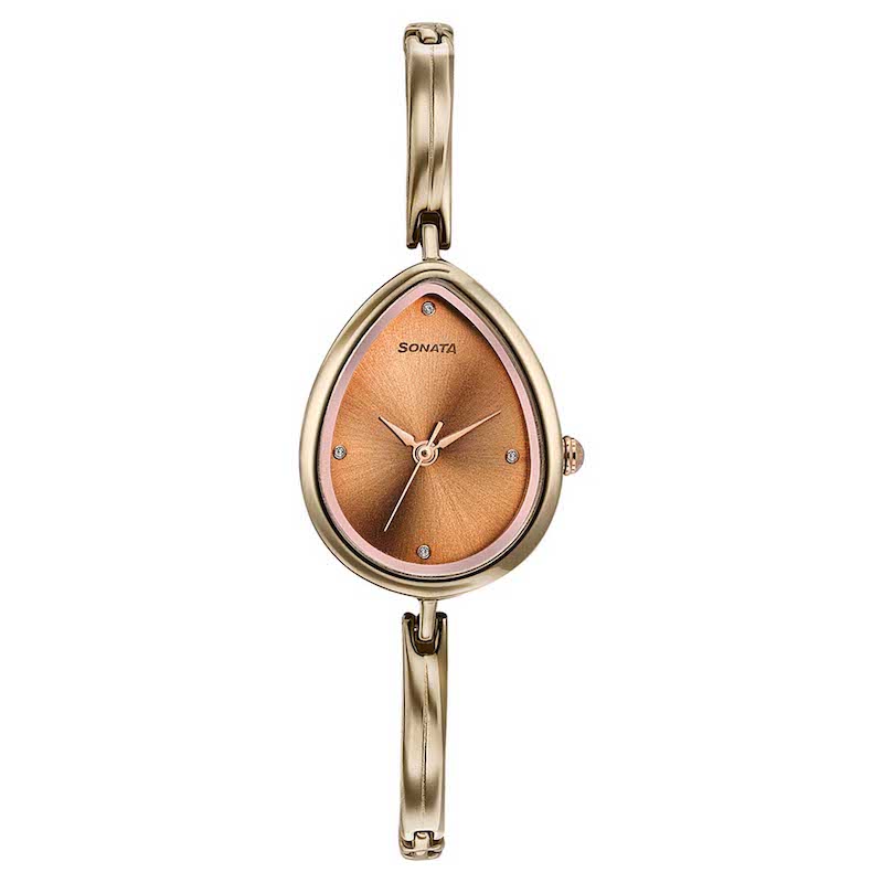 Picture of Sonata Black Round Dial Black Strap Watch For Ladies
