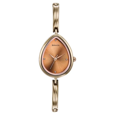 Picture of Sonata Black Round Dial Black Strap Watch For Ladies