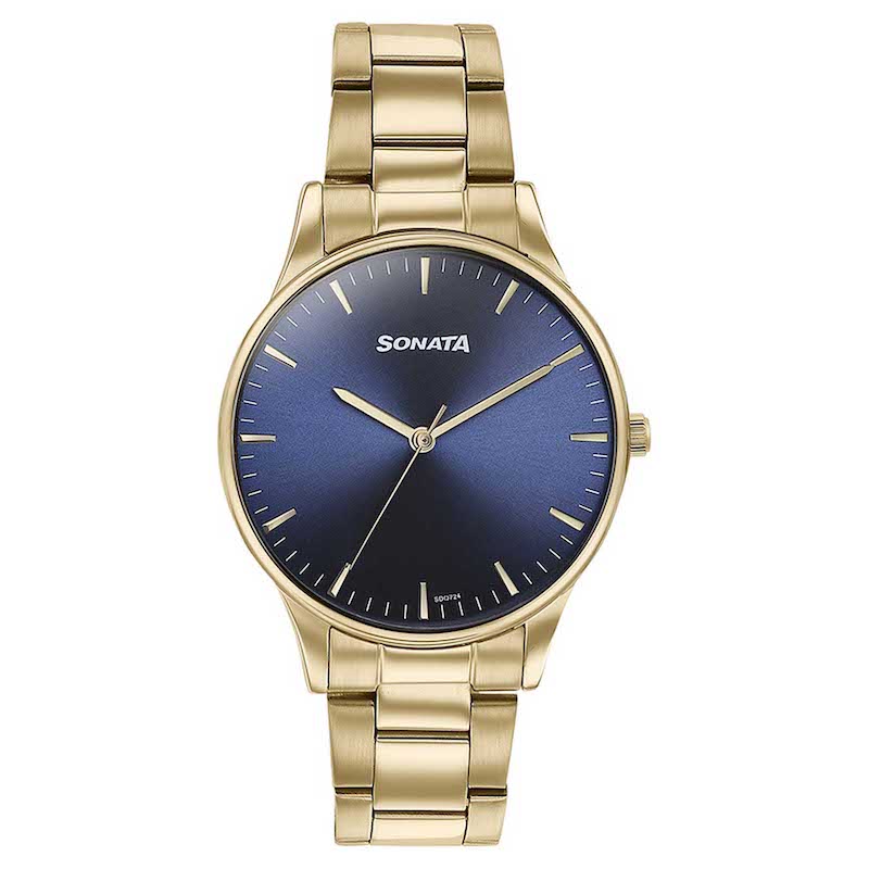 Picture of Sonata Wedding Edit Quartz Multifunction Black Dial Stainless Steel Strap Watch For Men