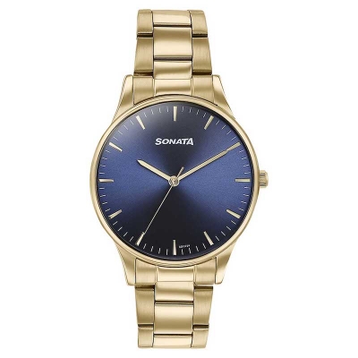 Picture of Sonata Wedding Edit Quartz Multifunction Black Dial Stainless Steel Strap Watch For Men