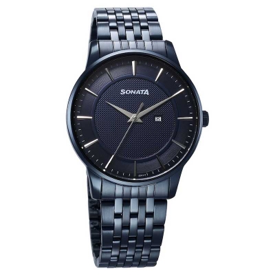 Picture of Sonata Aspire Quartz Analog Green Dial Stainless Steel Strap Watch for Men