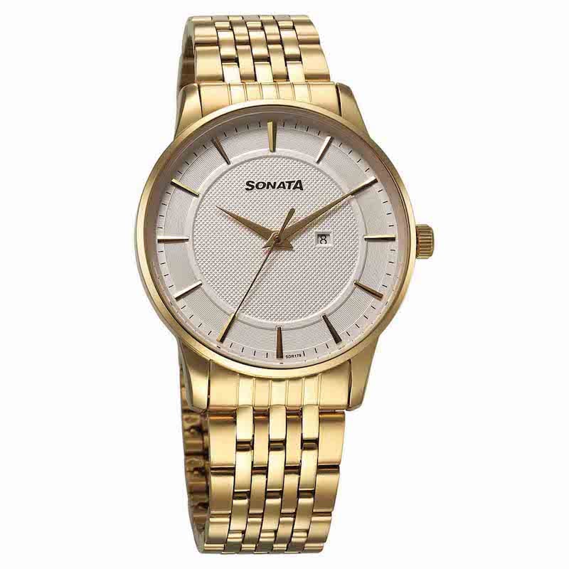 Picture of Sonata Aspire Quartz Analog Black Dial Leather Strap Watch for Men
