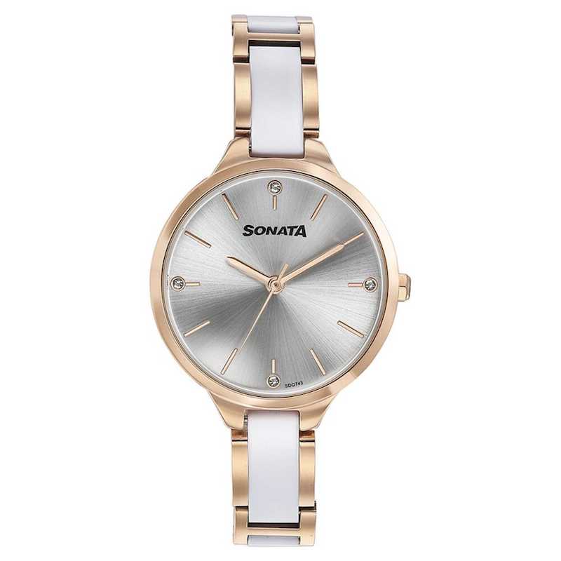 Picture of Force Blue Dial Pink Leather Strap Watch