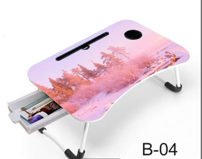 Picture of water proof table Portable Foldable Home Laptop/Notebook Stand Desk/Table for Study Computer Laptop Desk Small Foldable Multi-Function Bed Desk Simple Dormitory Lazy Table Bed with Laptop Table-Grey
