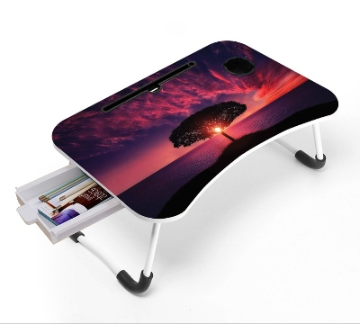 Picture of vairal table waterproof table  Portable Foldable Home Laptopnotebook Stand Desktable For Study -Multipurpose Portable Folding Laptop Table with Cup Holder-three