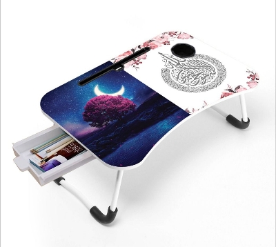Picture of waterproof table most  Portable Foldable Home Laptop/Notebook Stand Desk/Table for Study- kids study table and  girls study table and Computer Laptop Desk Small Foldable Multi-Function Bed Desk Simple Dormitory Lazy Table Bed with Laptop Table-Multicolor