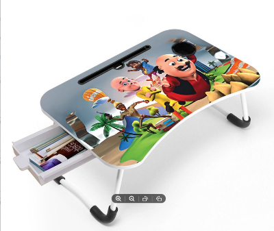 Picture of waterproof table most  Premium Quality - Foldable and Portable Multi-Favorable Laptop Table Stand-Study Table-Bed Table - Signifying Quality Computer Laptop Desk Small Foldable Multi-Function Bed Desk Simple Dormitory Lazy Table Bed with Laptop Table-Grey