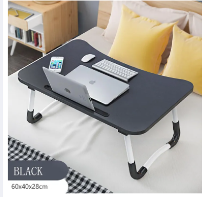 Picture of waterproof premium unique portable laptop table Computer Laptop Desk Small Foldable Multi-Function Bed Desk Simple Dormitory Lazy Table Bed with Laptop Table-blavk