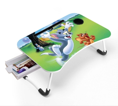 Picture of waterproof portable sticker laptop table  for kids study  and laptop table Computer Laptop Desk Small Foldable Multi-Function Bed Desk Simple Dormitory Lazy Table Bed with Laptop Table-Multicolor