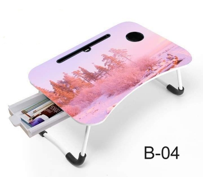 Picture of unique waterproof portable laptop table for smart kids and babys study  table Computer Laptop Desk Small Foldable Multi-Function Bed Desk Simple Dormitory Lazy Table Bed with Laptop Table-Multicolor