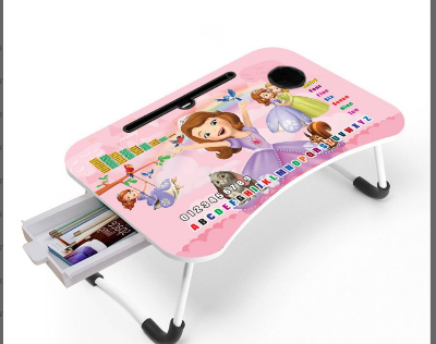 Picture of waterproof stiker table  best portable laptop table and babys study  table vComputer Laptop Desk Small Foldable Multi-Function Bed Desk Simple Dormitory Lazy Table Bed with Laptop Table-Bronze