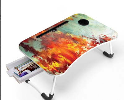 Picture of waterproof sticker  premium  portable Study  table and laptop table for Study Computer Laptop Desk Small Foldable Multi-Function Bed Desk Simple Dormitory Lazy Table Bed with Laptop Table-Cherry