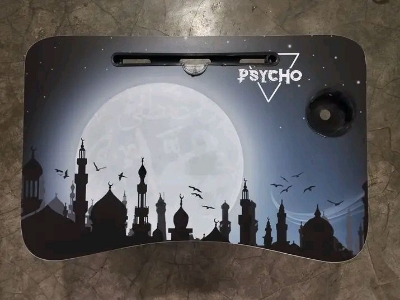 Picture of waterproof table funny emoji portable laptop table  and babys study  table for study Computer Laptop Desk Small Foldable Multi-Function Bed Desk Simple Dormitory Lazy Table Bed with Laptop Table-Silver