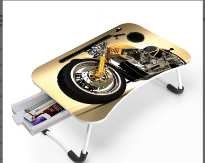 Picture of waterproof  stiker  table laptop  portable table for Study  use and bed  use also laptop Computer Laptop Desk Small Foldable Multi-Function Bed Desk Simple Dormitory Lazy Table Bed with Laptop Table-Olive