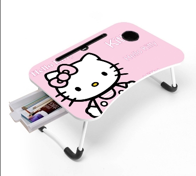 Picture of waterproof  stiker  table laptop  portable table for Study  use and bed  use also laptop Computer Laptop Desk Small Foldable Multi-Function Bed Desk Simple Dormitory Lazy Table Bed with Laptop Table-Gold