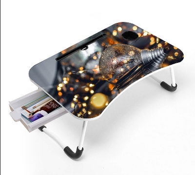 Picture of waterproof stiker table unique  portable study table unique portable laptop table  babys item babys item man item women  Computer Laptop Desk Small Foldable Multi-Function Bed Desk Simple Dormitory Lazy Table Bed with Laptop Table-Beige