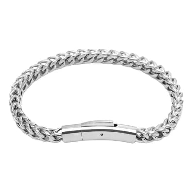 Picture of china ss steel New style Men Cuban Link Chain Bracelet Shiny Rhinestone Inlaid Bangle Jewelry-Pink,16 CM