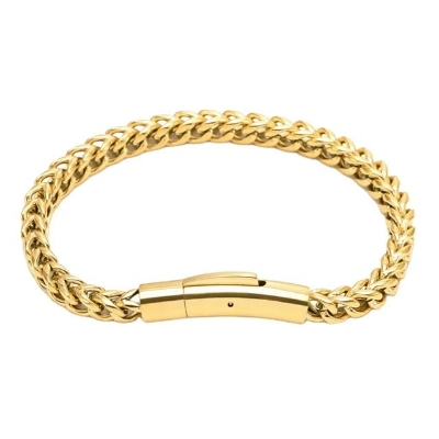 Picture of china ss steel New style Men Cuban Link Chain Bracelet Shiny Rhinestone Inlaid Bangle Jewelry-Purple,16 CM