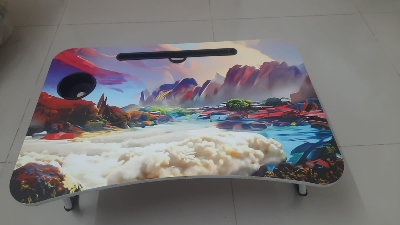 Picture of waterproof t stiker table Computer Laptop Desk Small Foldable Multi-Function Bed Desk Simple Dormitory Lazy Table Bed with Laptop Table bed table laptop use-Gold