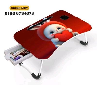 Picture of waterproof  portable fortable laptop table babys study table Computer Laptop Desk Small Foldable Multi-Function Bed Desk Simple Dormitory Lazy Table Bed with Laptop Table-Olive