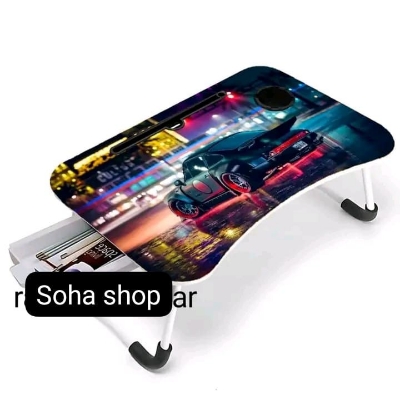 Picture of waterproof  portable fortable laptop table babys study table Computer Laptop Desk Small Foldable Multi-Function Bed Desk Simple Dormitory Lazy Table Bed with Laptop Table-Turquoise