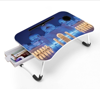 Picture of waterproof  portable fortable laptop table babys study table Computer Laptop Desk Small Foldable Multi-Function Bed Desk Simple Dormitory Lazy Table Bed with Laptop Table-Chocolate
