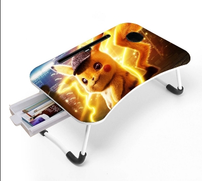 Picture of waterproof  portable fortable laptop table babys study table Computer Laptop Desk Small Foldable Multi-Function Bed Desk Simple Dormitory Lazy Table Bed with Laptop Table-White