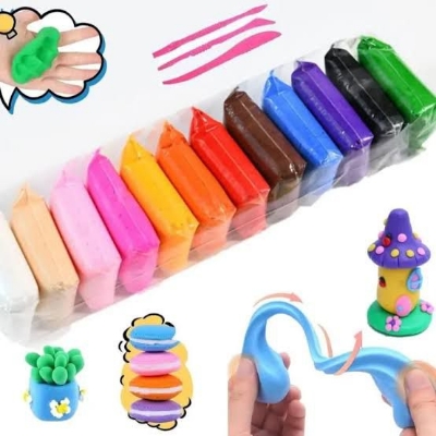 Picture of 3pis Colors Air Dry Clay Pack of 3 pis  for Kids - Non-Toxic Soft & Ultra Light Modeling Clay With 2 Sculpting Tools - Perfect Creative Gift for Boys & Girls - ...-Multicolor