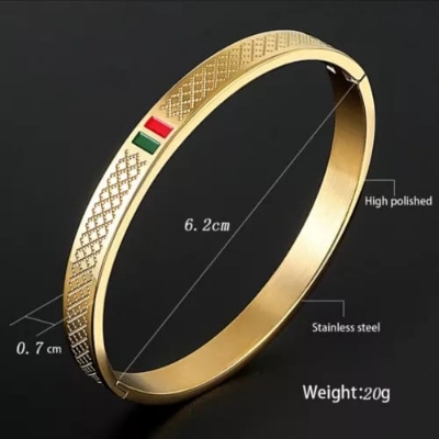 Picture of New style Men Cuban Link Chain Bracelet Shiny Rhinestone Inlaid Bangle Jewelry update on soha shop-Coffee,17 CM