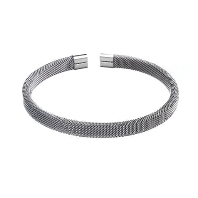 Picture of vairal ss steel New style Men Cuban Link Chain Bracelet Shiny Rhinestone Inlaid Bangle JewelrAyatul Kursi Cuff Bangles For Women Men Stainless Steel Simple Carve Bangle Messager Islam Muslim Arabic Style Jewelry Gift WANNA-silver,Black