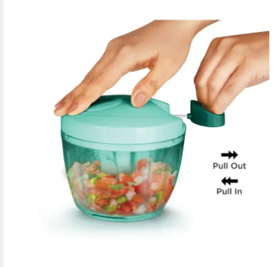 Picture of new Vegetable Chopper Handy Quick Cutter For Kitchen, 3 Blade Stainless Steel, Pull String - 350Ml - Vegetable Cutter-Multicolor