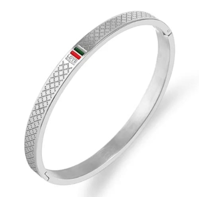 Picture of Bracelets  vairal  bracelet Double Curb Chain Bracelets For Men Stainless Steel Punk Rock Biker Antique Cubic Chain Male Pulseira Jewelry-gucci silver