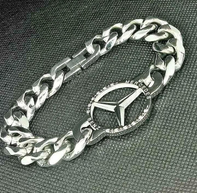 Picture of Bracelets  vairal  bracelet Double Curb Chain Bracelets For Men Stainless Steel Punk Rock Biker Antique Cubic Chain Male Pulseira Jewelry-silver mercitis new